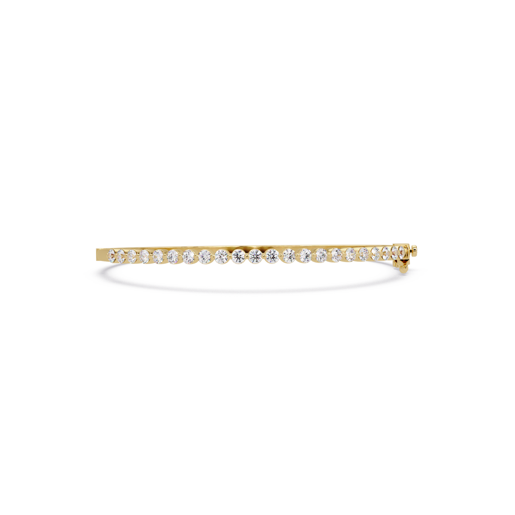 Elegant Diamond Tennis Bangle Bracelet in Rose Gold