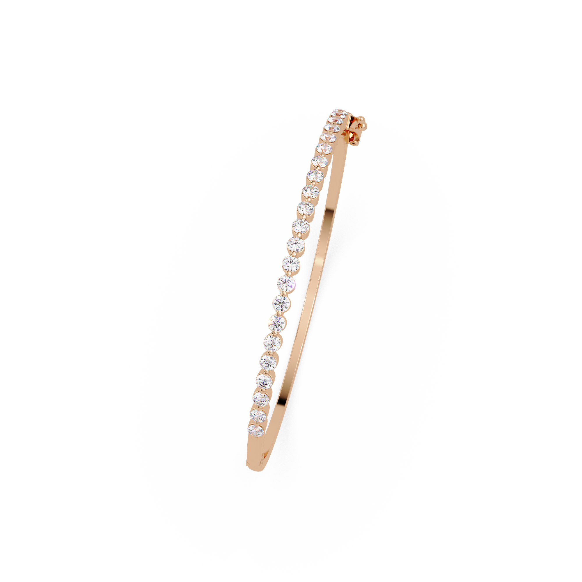 Elegant Diamond Tennis Bangle Bracelet in Rose Gold