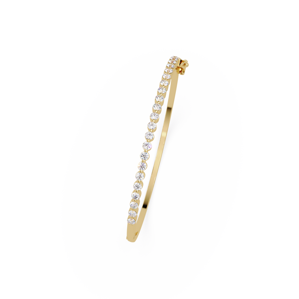 Elegant Diamond Tennis Bangle Bracelet in Rose Gold