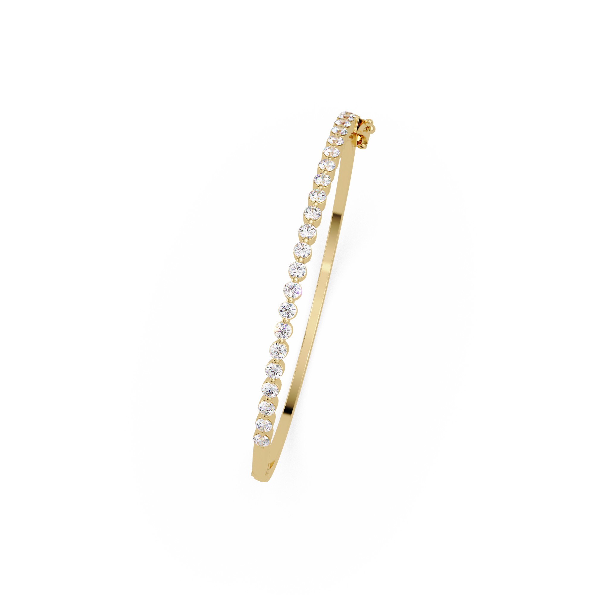 Elegant Diamond Tennis Bangle Bracelet in Rose Gold