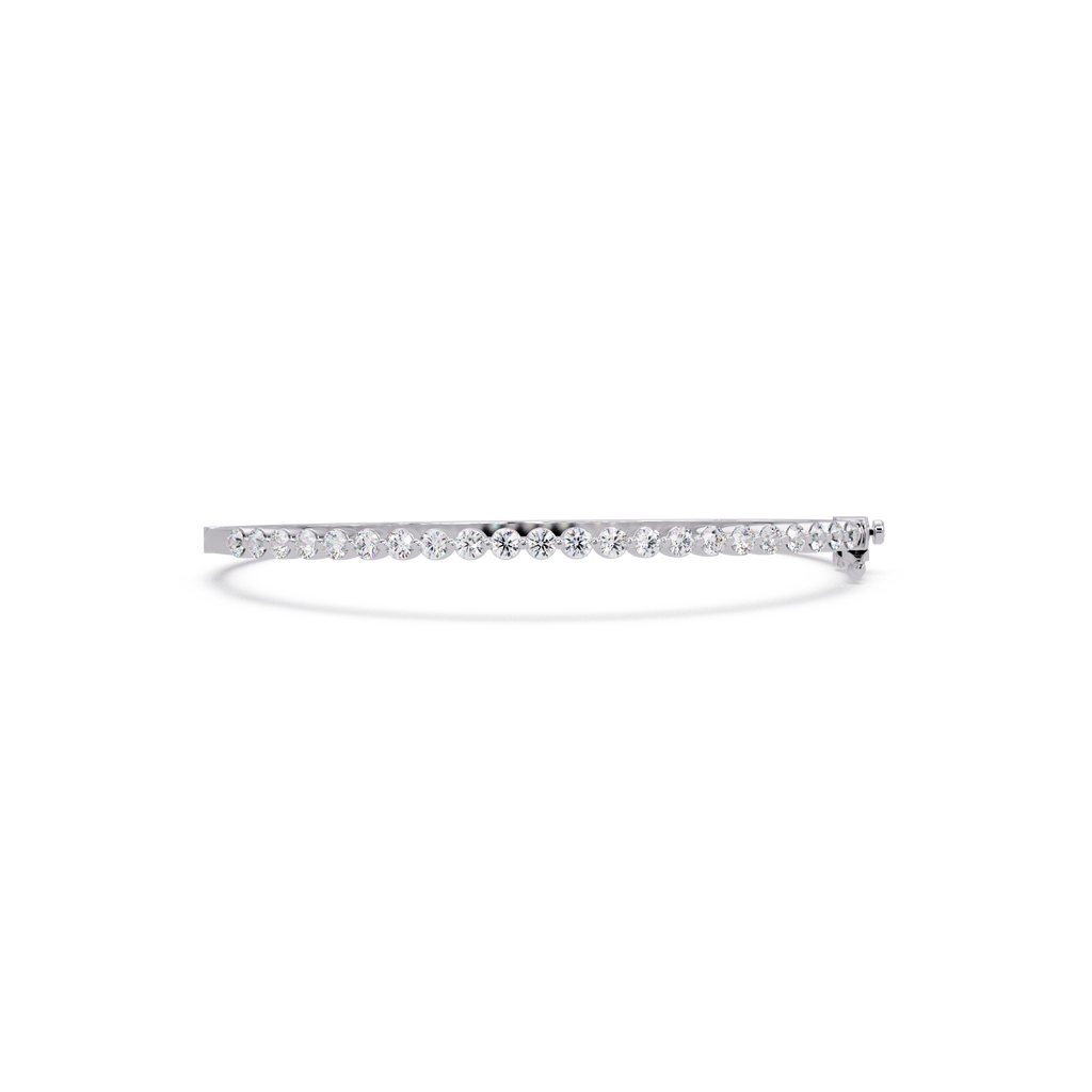 Elegant Diamond Tennis Bangle Bracelet in Rose Gold