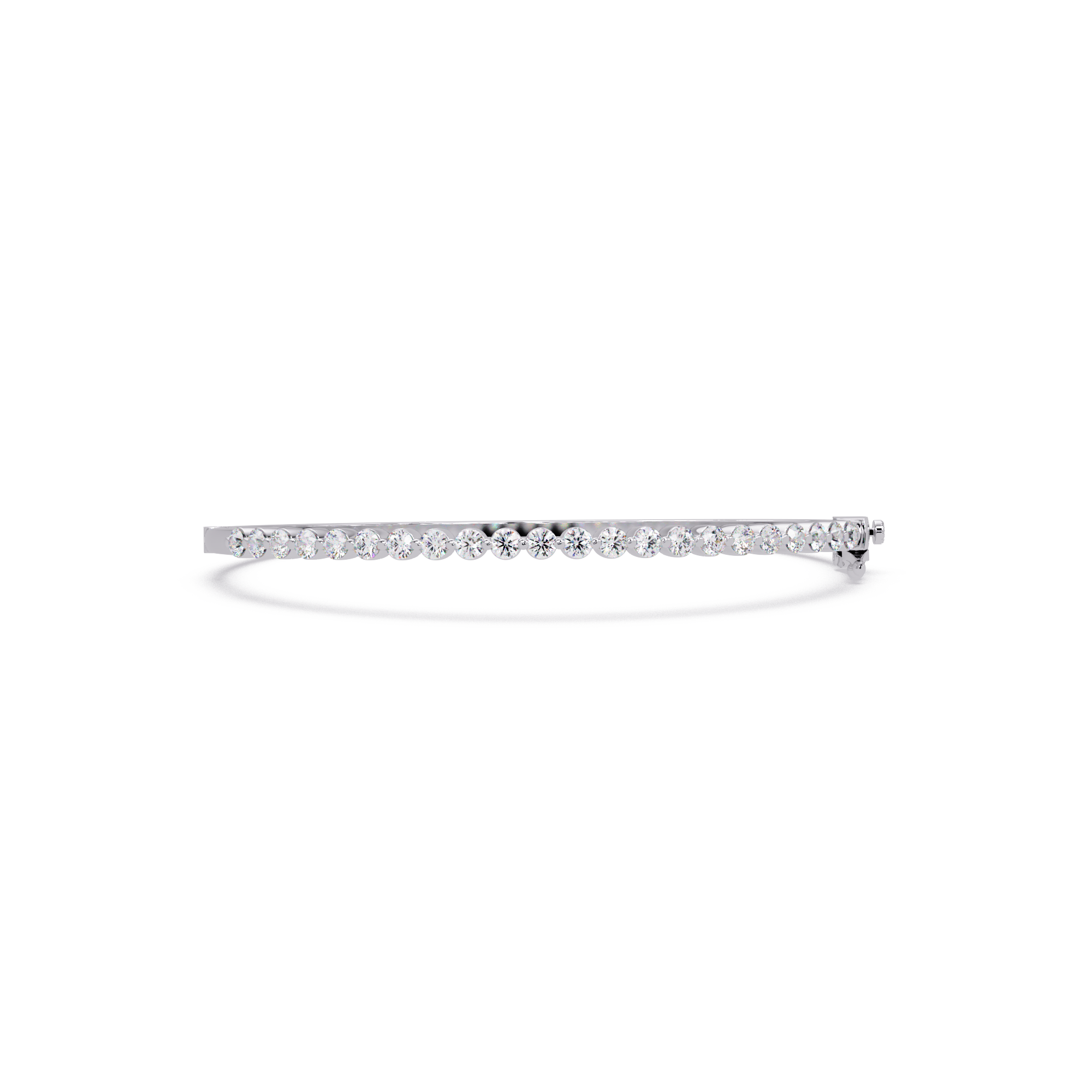 Elegant Diamond Tennis Bangle Bracelet in Rose Gold