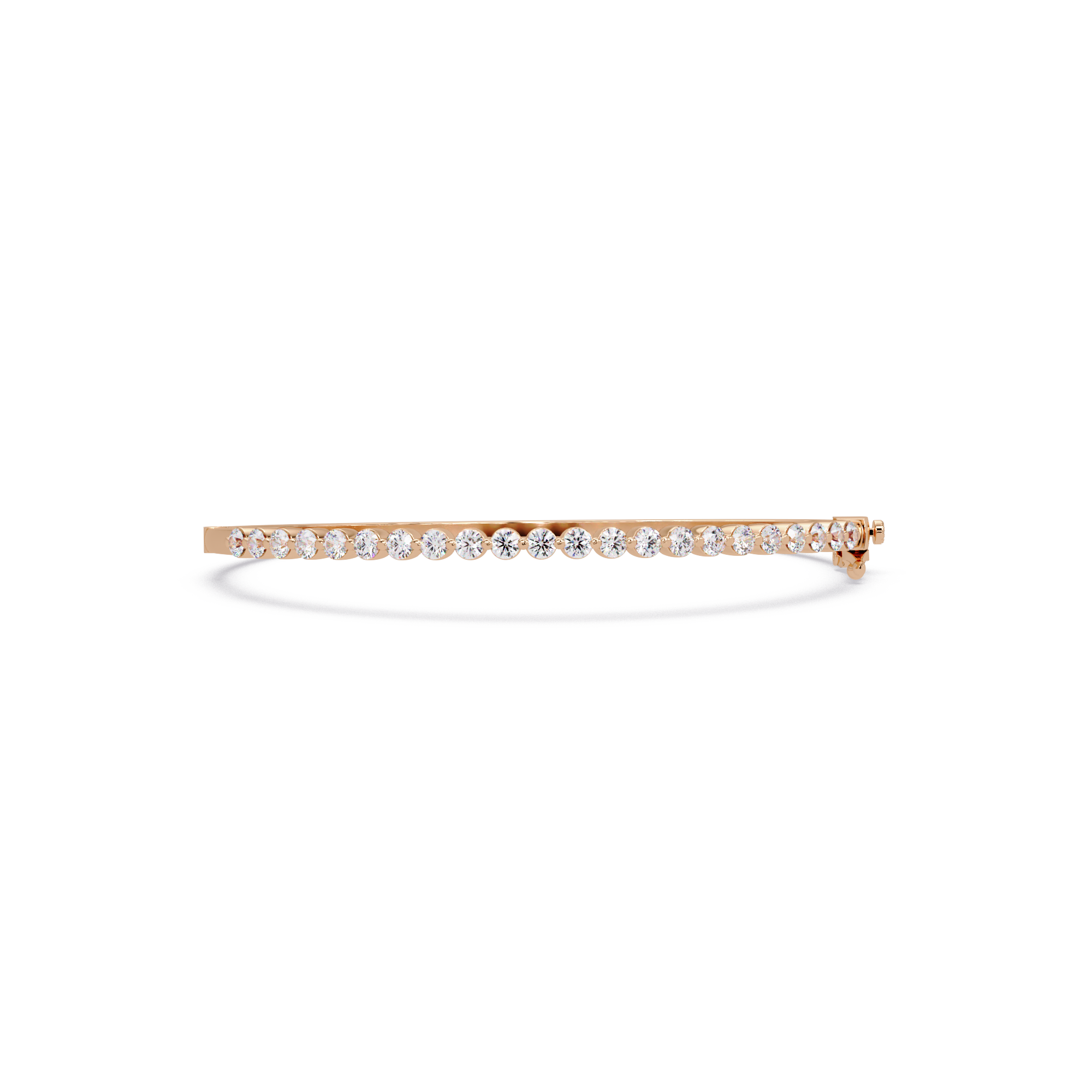 Elegant Diamond Tennis Bangle Bracelet in Rose Gold