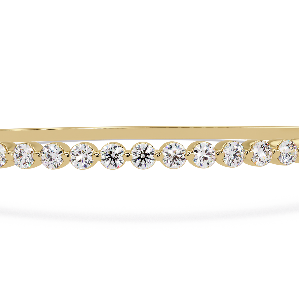 Elegant Diamond Tennis Bangle Bracelet in Rose Gold