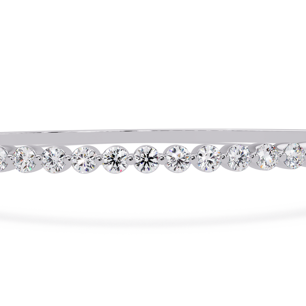 Elegant Diamond Tennis Bangle Bracelet in Rose Gold