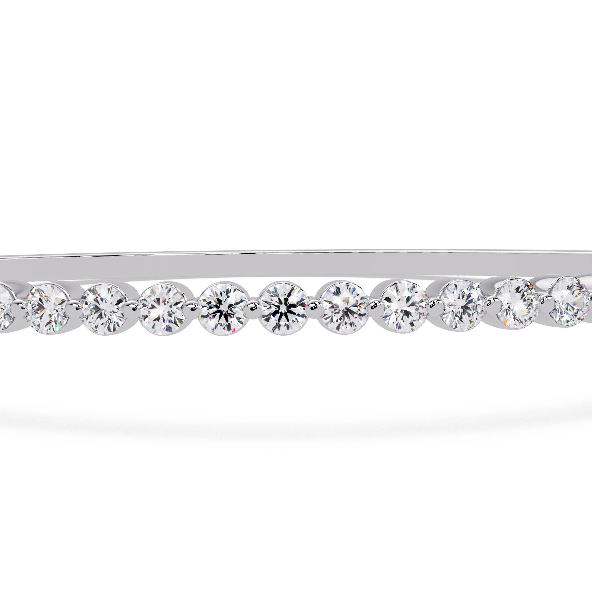 Elegant Diamond Tennis Bangle Bracelet in Rose Gold