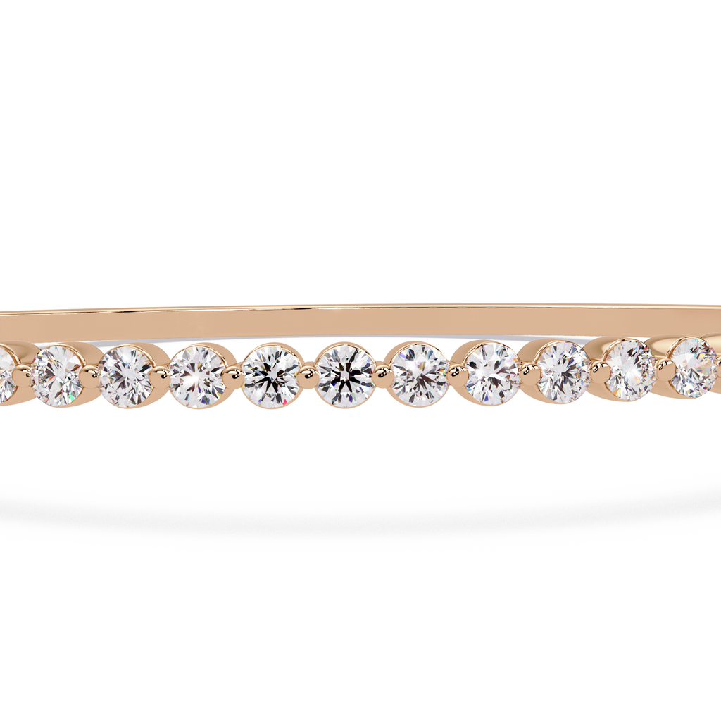 Elegant Diamond Tennis Bangle Bracelet in Rose Gold