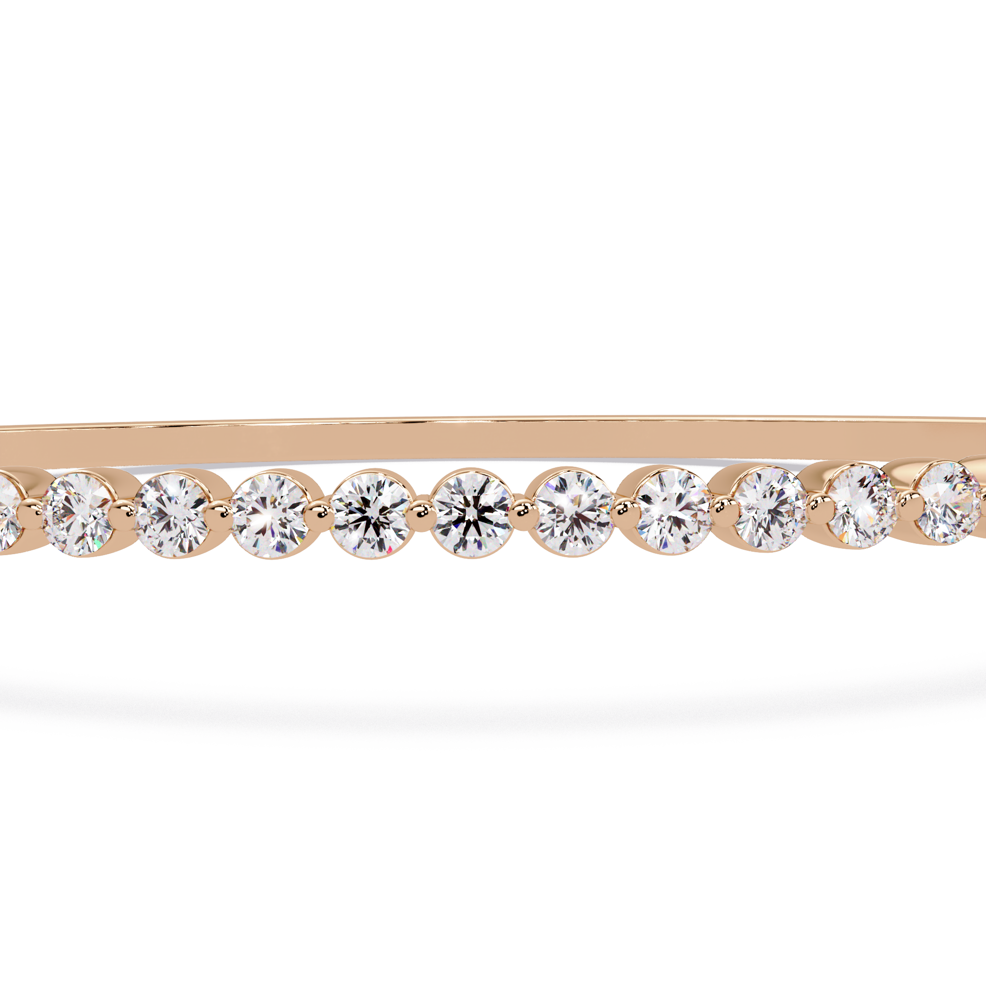 Elegant Diamond Tennis Bangle Bracelet in Rose Gold
