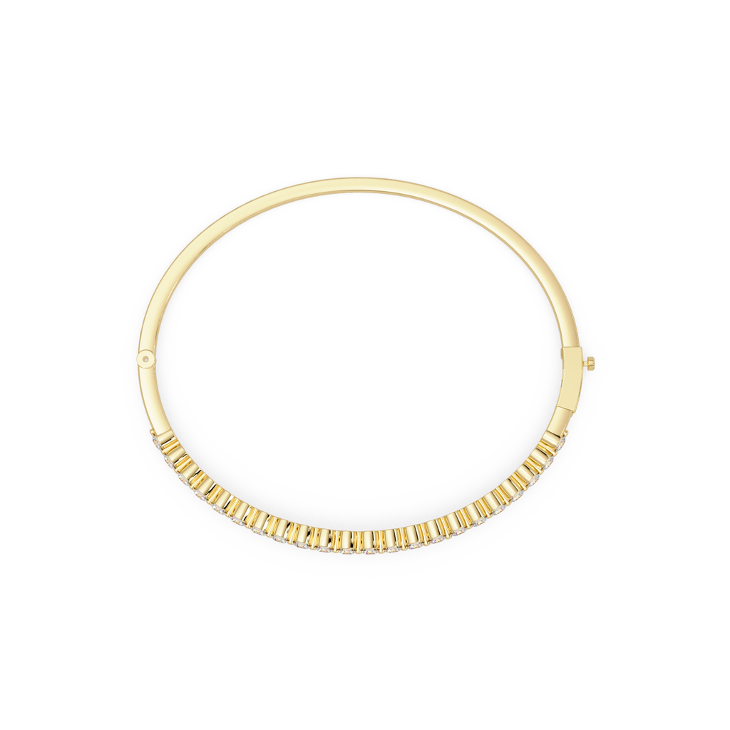 Elegant Diamond Tennis Bangle Bracelet in Rose Gold