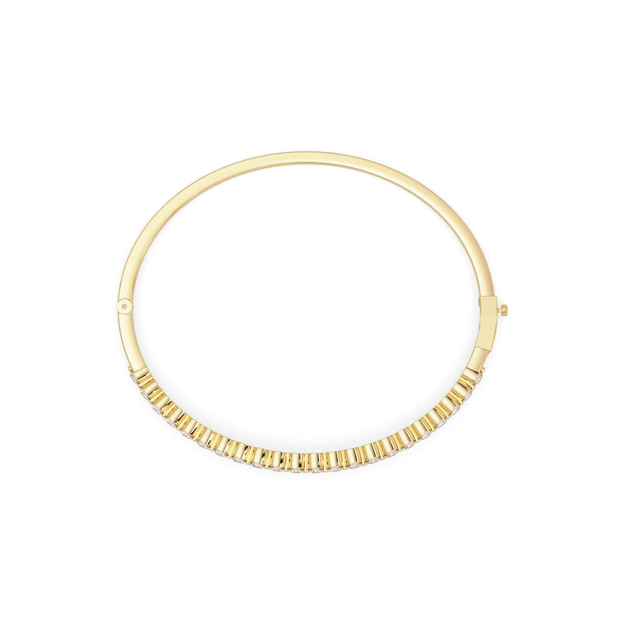 Elegant Diamond Tennis Bangle Bracelet in Rose Gold