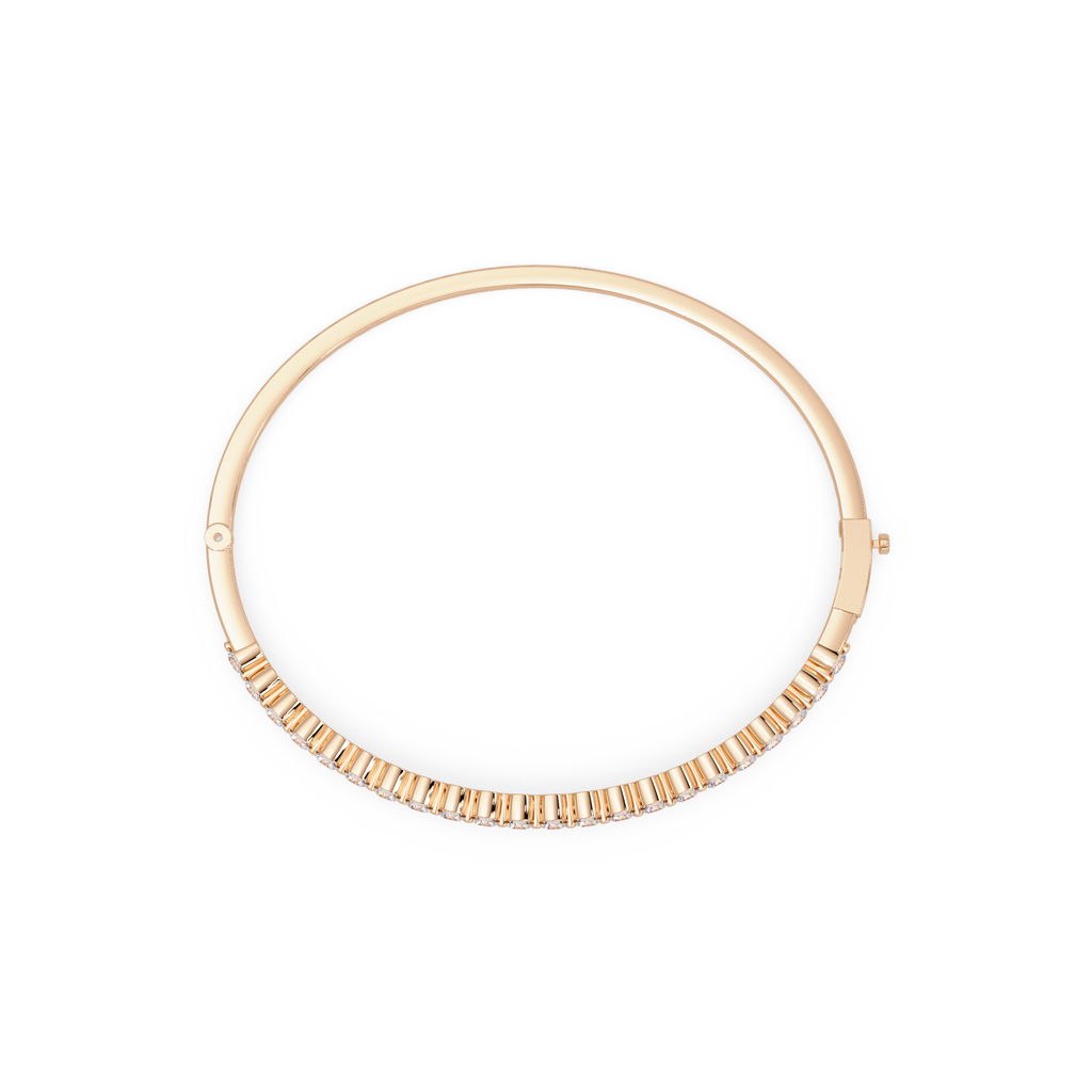 Elegant Diamond Tennis Bangle Bracelet in Rose Gold