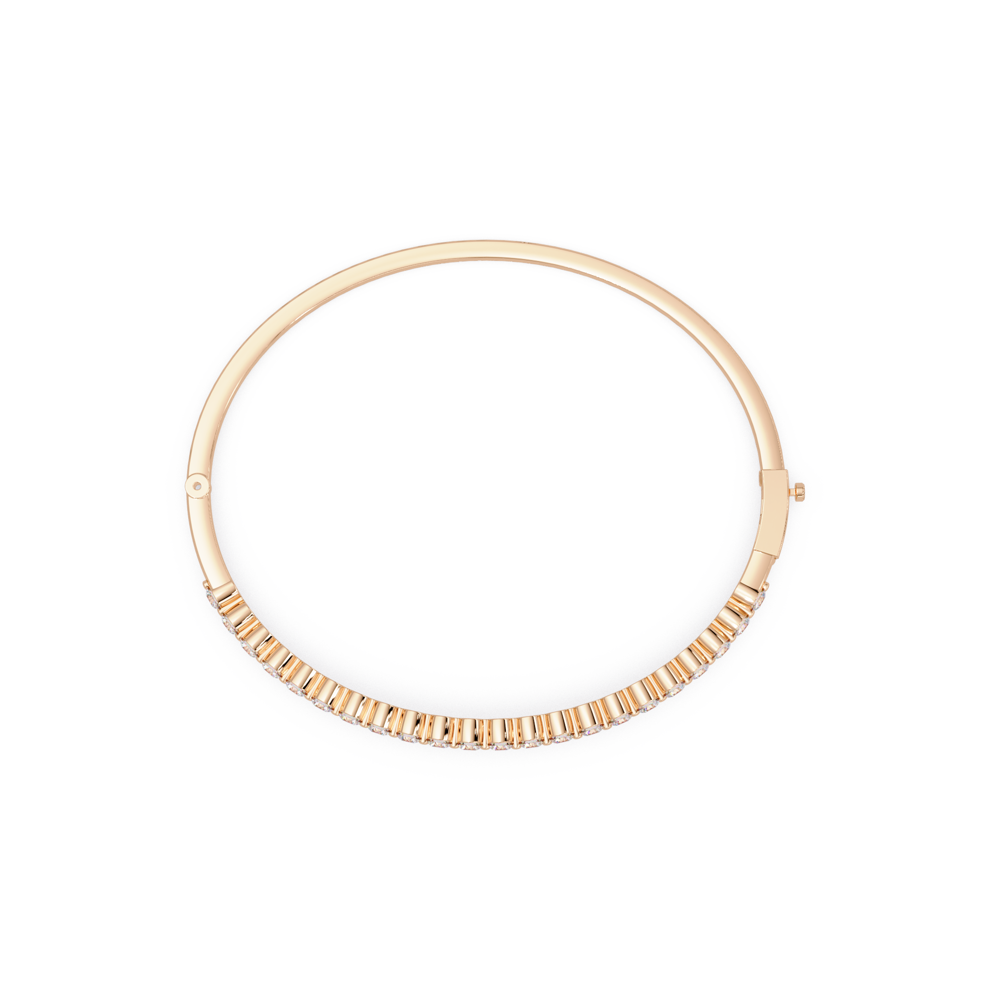 Elegant Diamond Tennis Bangle Bracelet in Rose Gold