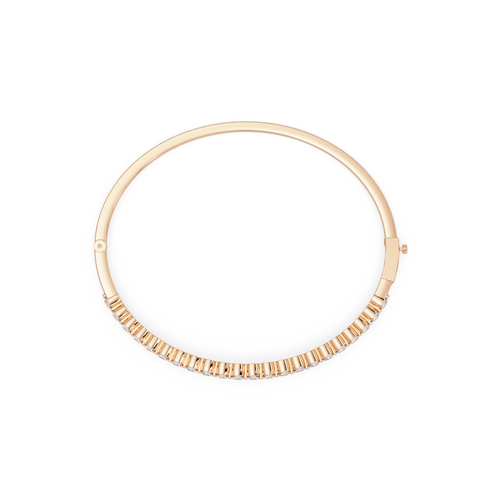Elegant Diamond Tennis Bangle Bracelet in Rose Gold
