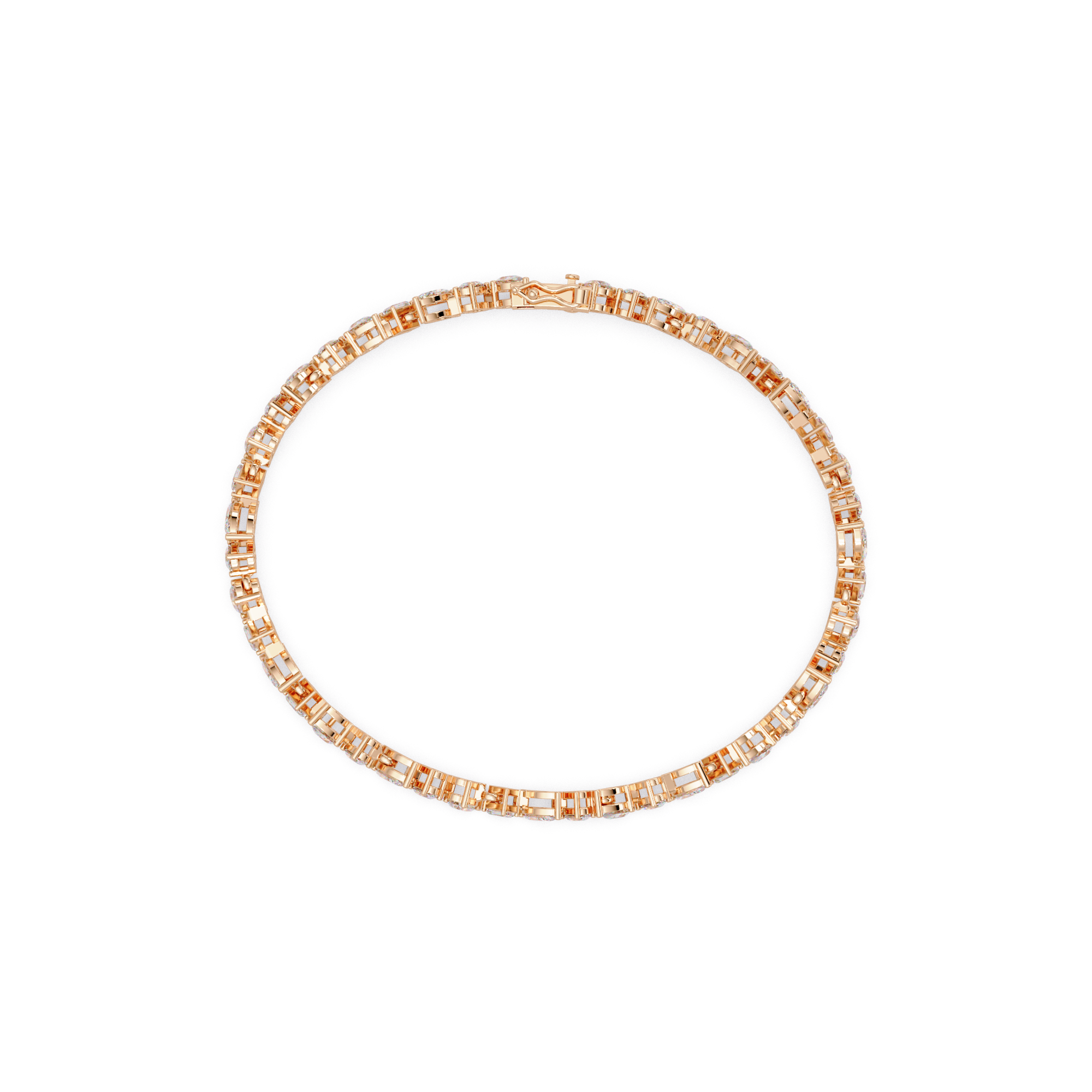 Marquise, Oval, Pear & Emerald Diamond Tennis Bracelet in 14K/18K Gold