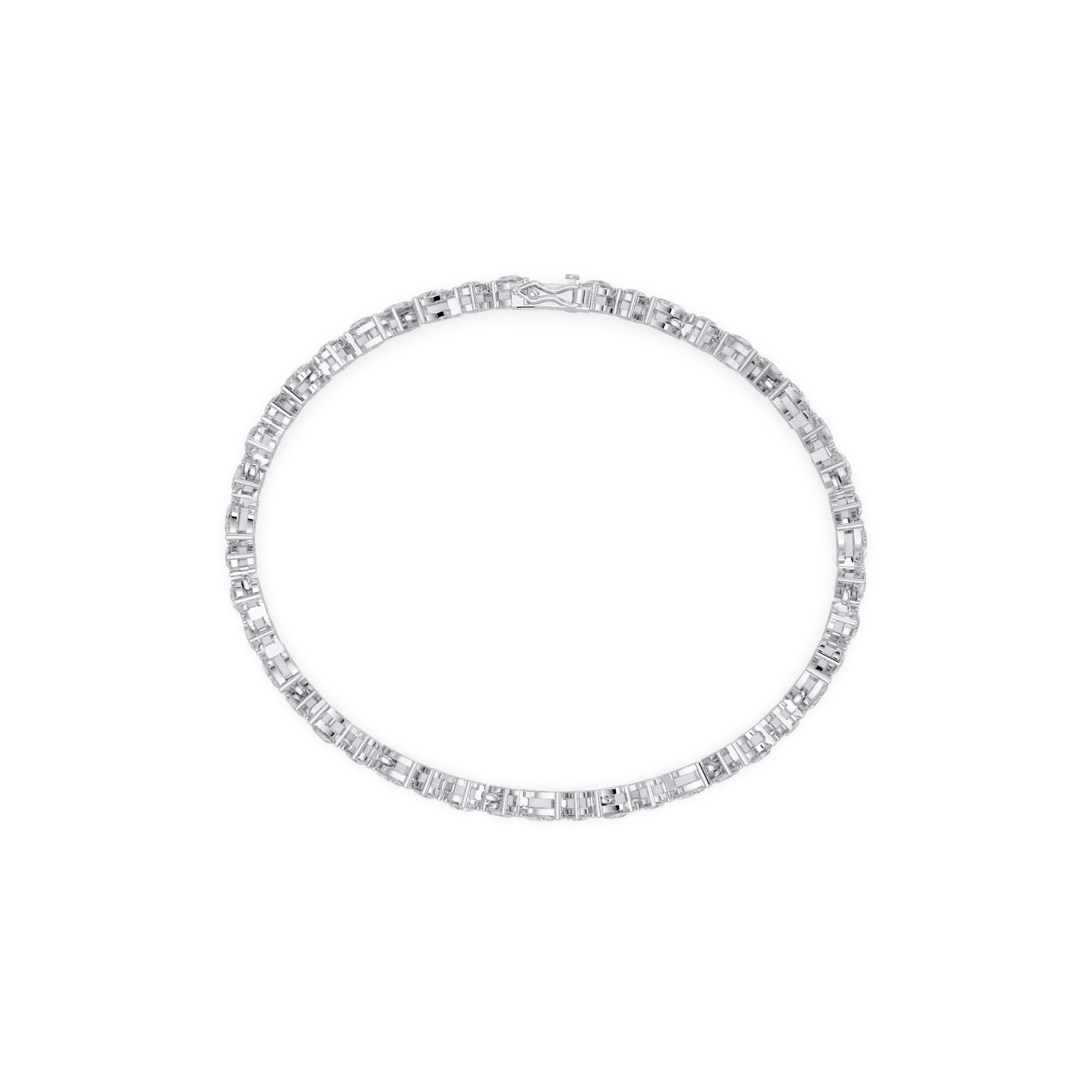 Marquise, Oval, Pear & Emerald Diamond Tennis Bracelet in 14K/18K Gold
