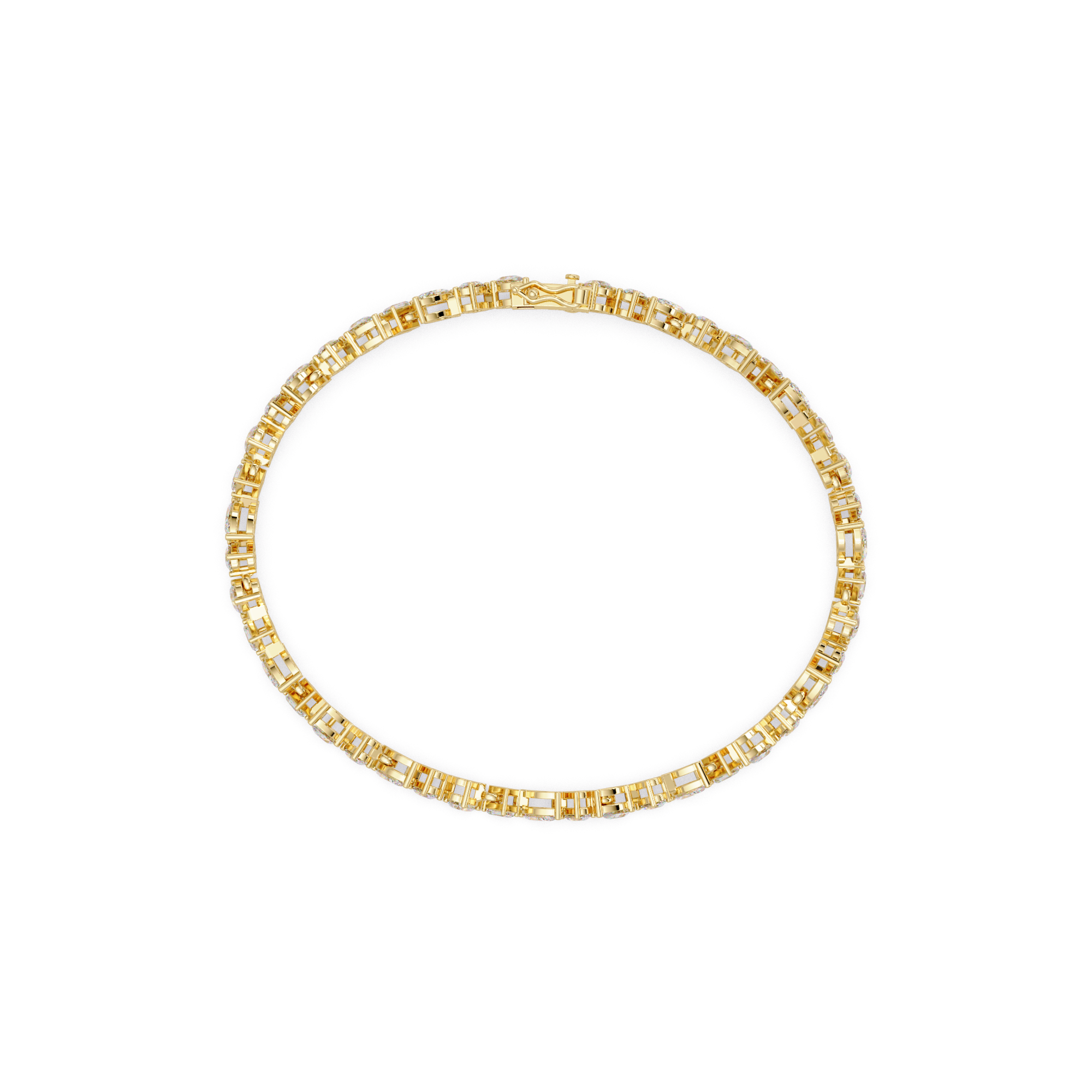 Marquise, Oval, Pear & Emerald Diamond Tennis Bracelet in 14K/18K Gold