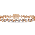 Marquise, Oval, Pear & Emerald Diamond Tennis Bracelet in 14K/18K Gold