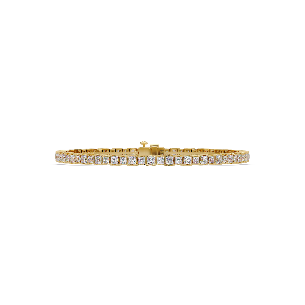 Princess Cut Diamond Tennis Bracelet in Gold & White Gold