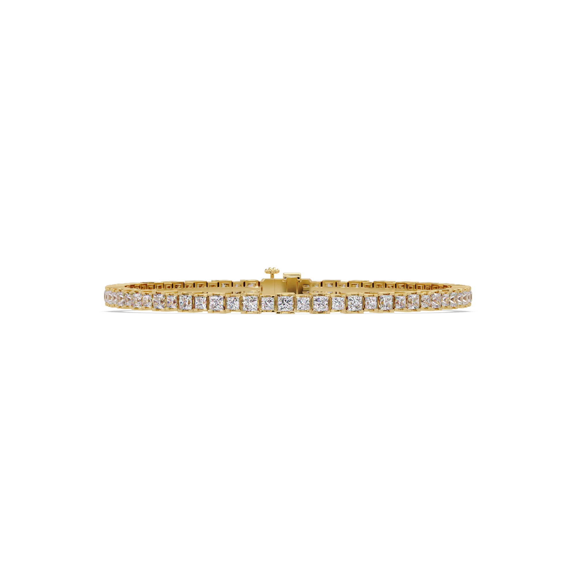 Princess Cut Diamond Tennis Bracelet in Gold & White Gold