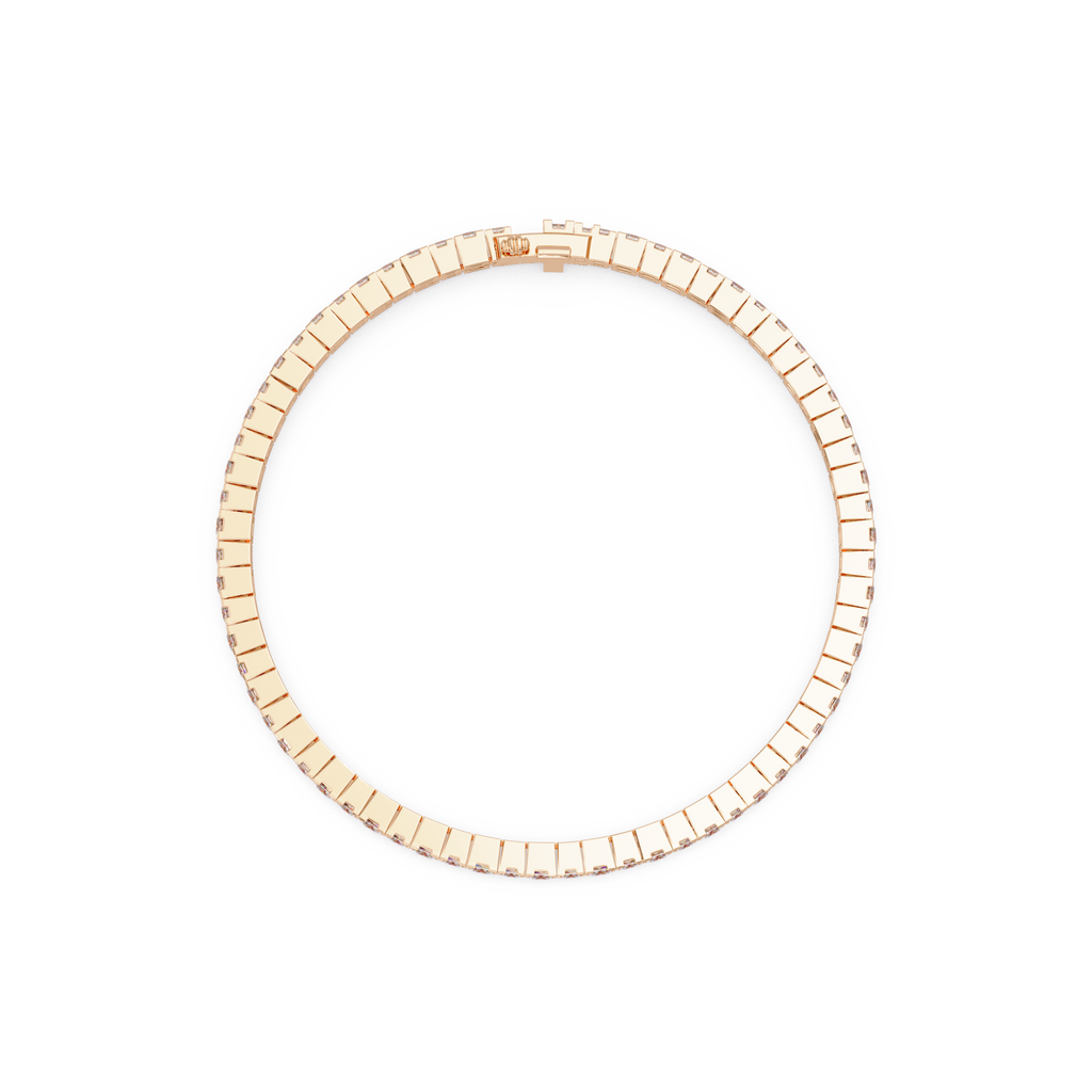 Princess Cut Diamond Tennis Bracelet in Gold & White Gold