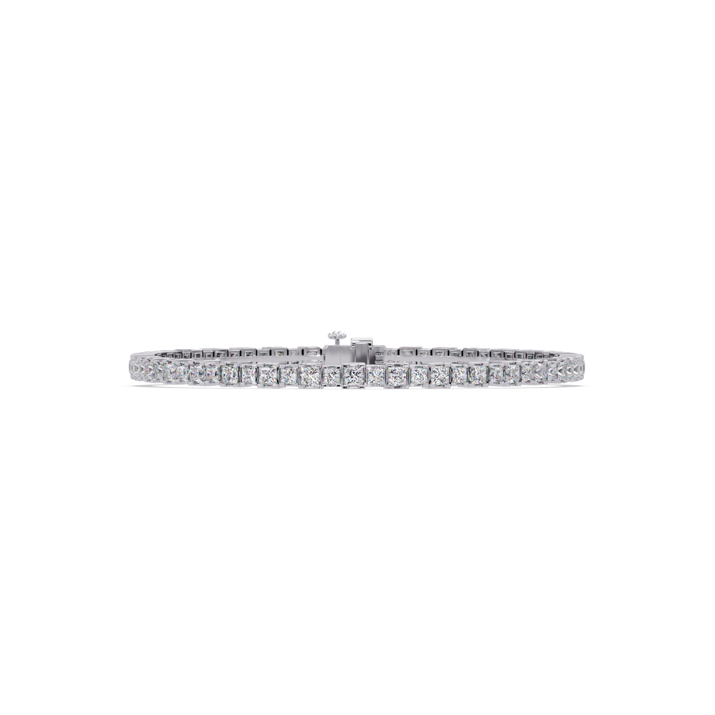 Princess Cut Diamond Tennis Bracelet in Gold & White Gold