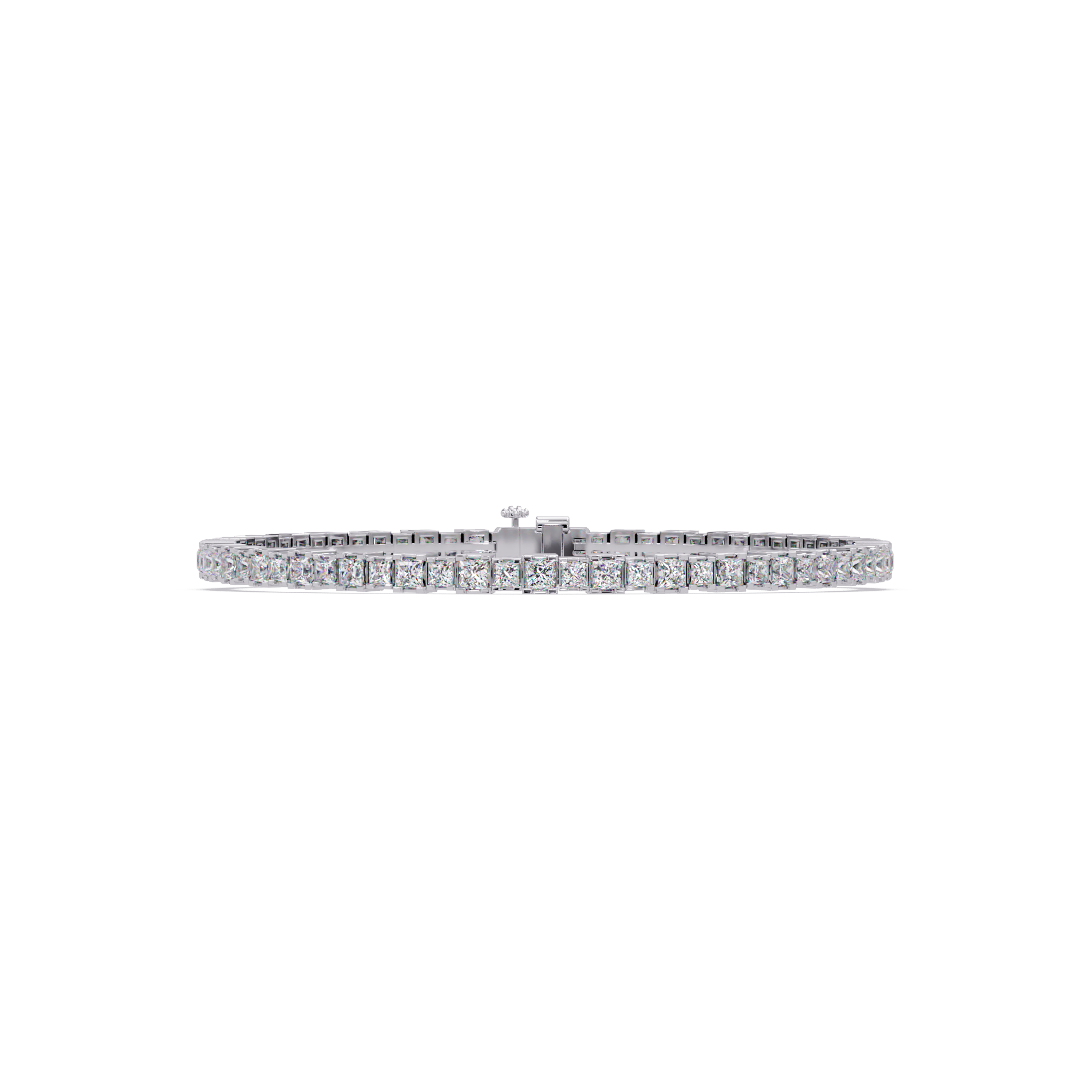Princess Cut Diamond Tennis Bracelet in Gold & White Gold