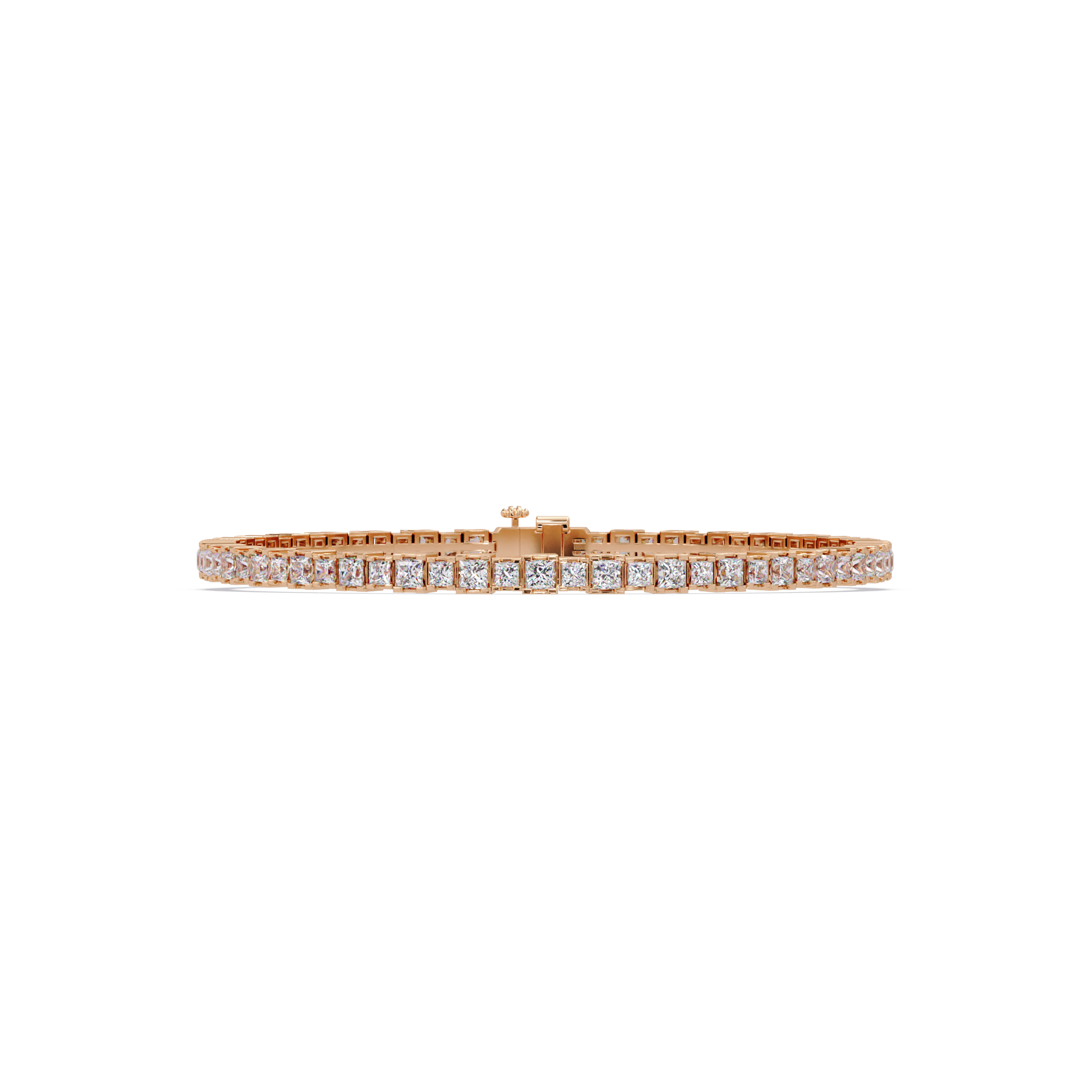 Princess Cut Diamond Tennis Bracelet in Gold & White Gold