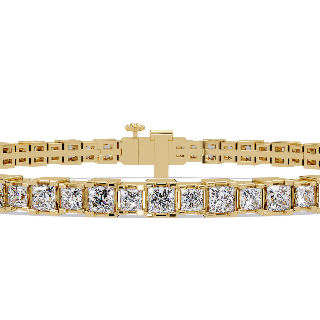 Princess Cut Diamond Tennis Bracelet in Gold & White Gold