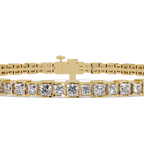Princess Cut Diamond Tennis Bracelet in Gold & White Gold
