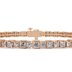 Princess Cut Diamond Tennis Bracelet in Gold & White Gold