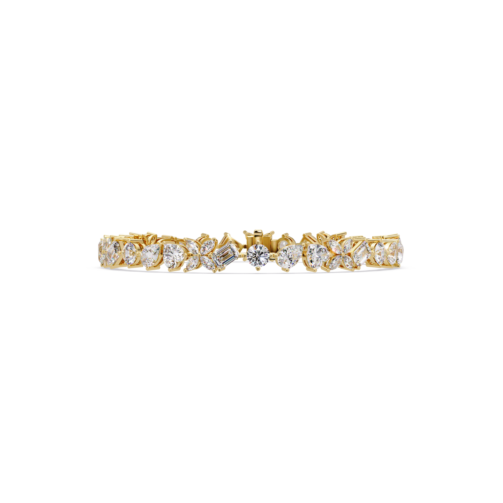 Floral Symphony Diamond Tennis Bracelet