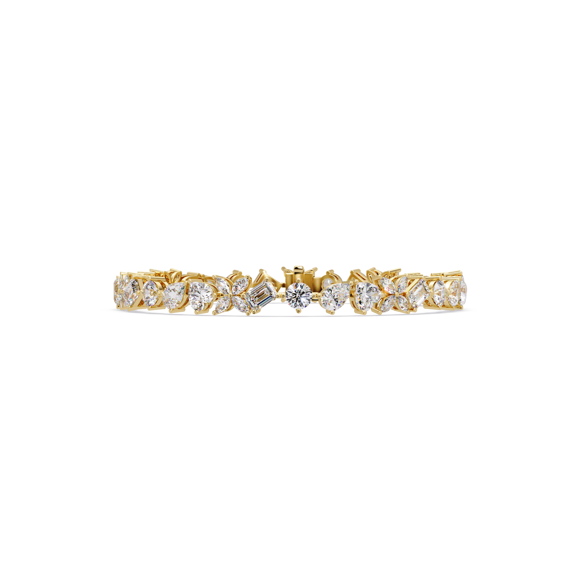 Floral Symphony Diamond Tennis Bracelet