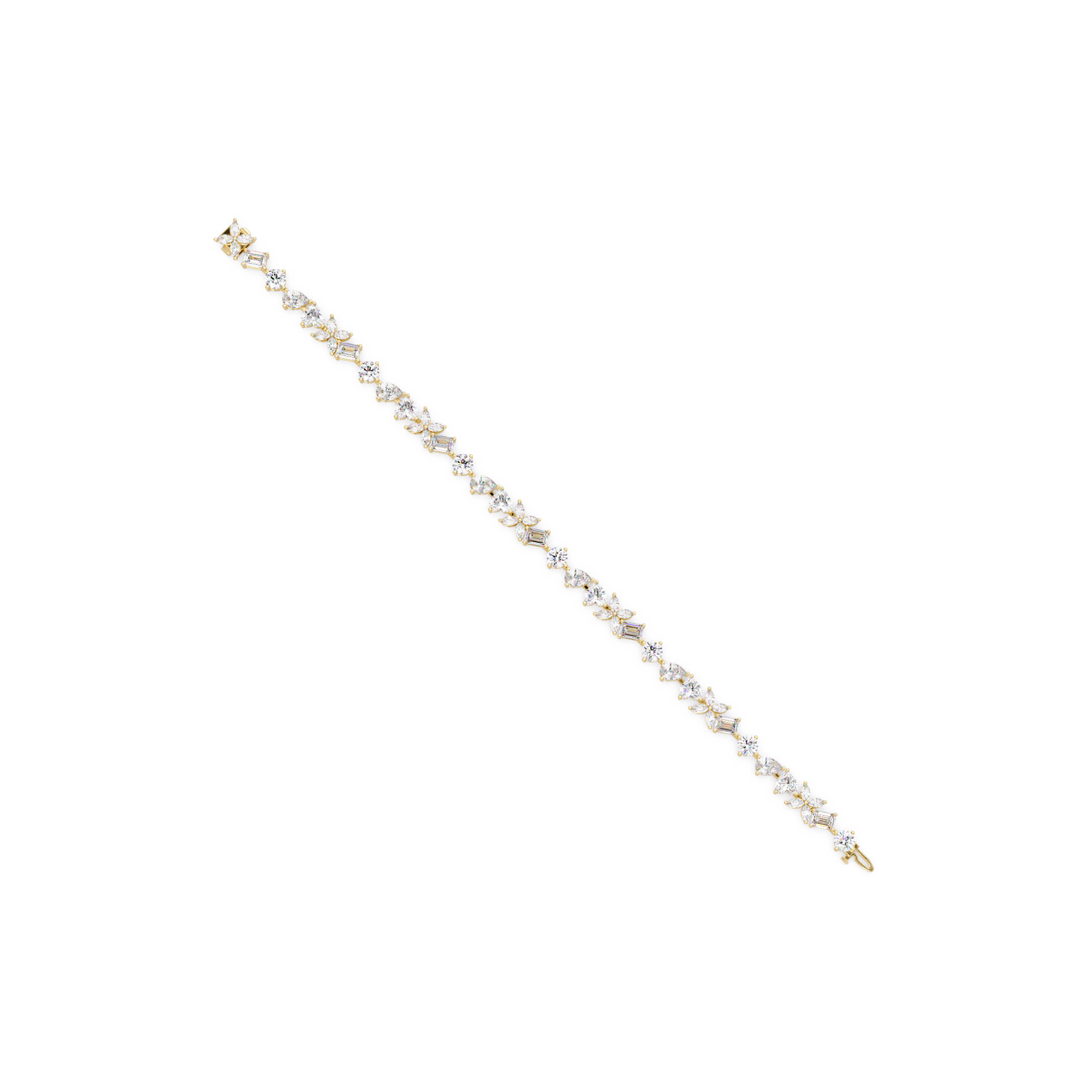 Floral Symphony Diamond Tennis Bracelet