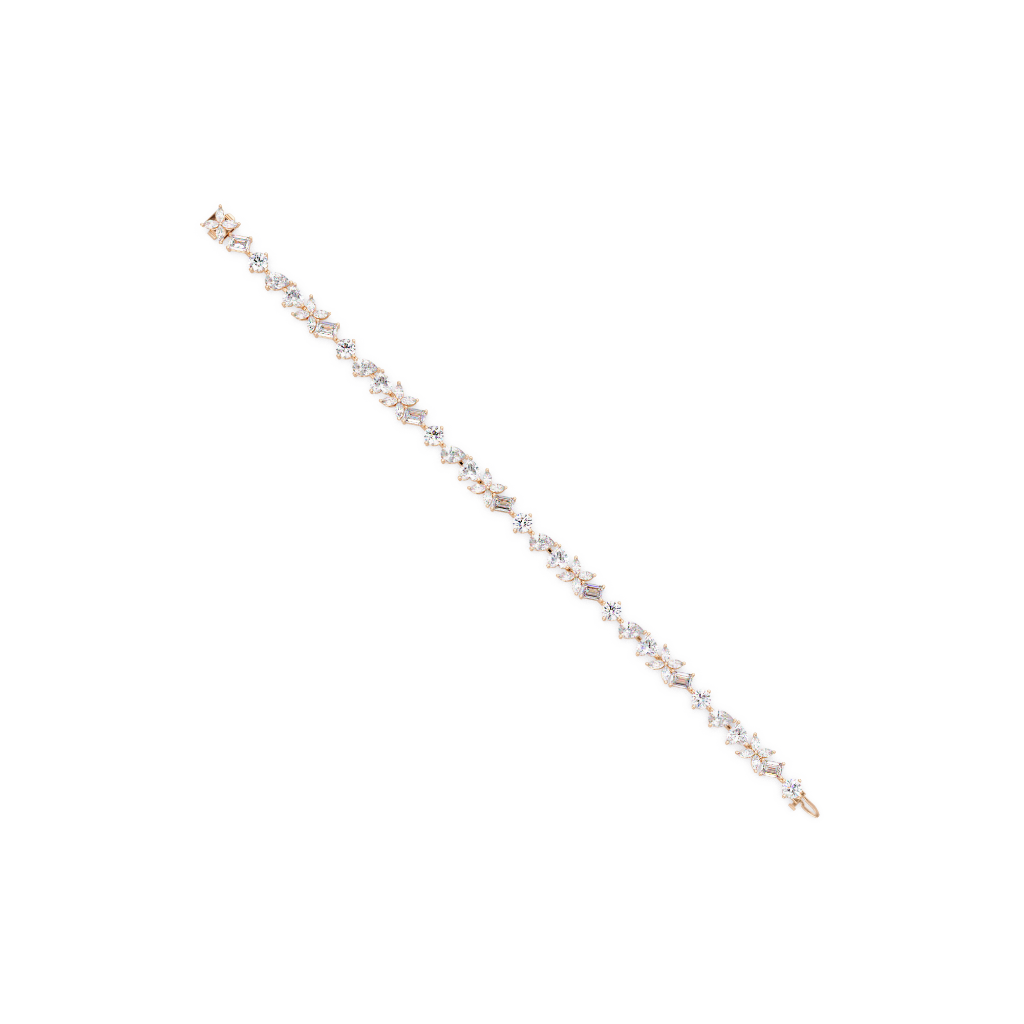 Floral Symphony Diamond Tennis Bracelet