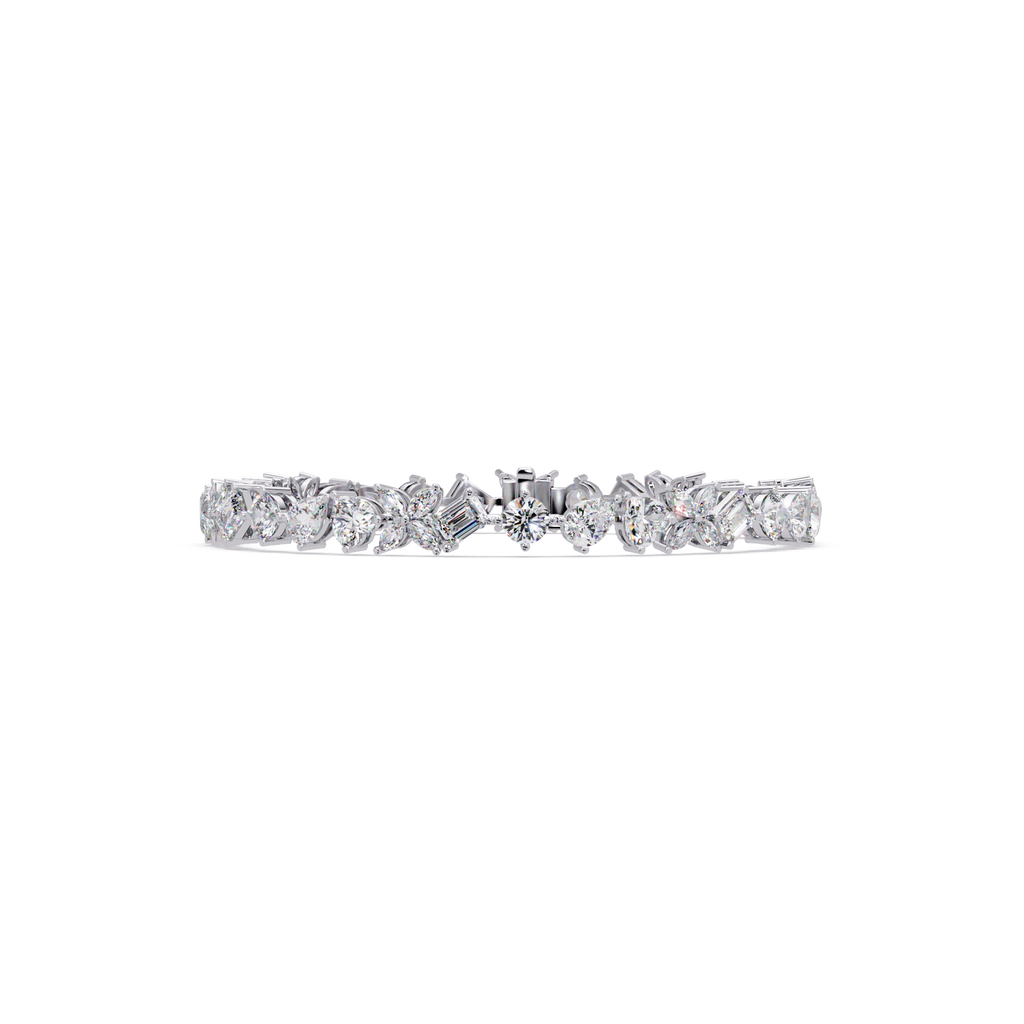 Floral Symphony Diamond Tennis Bracelet