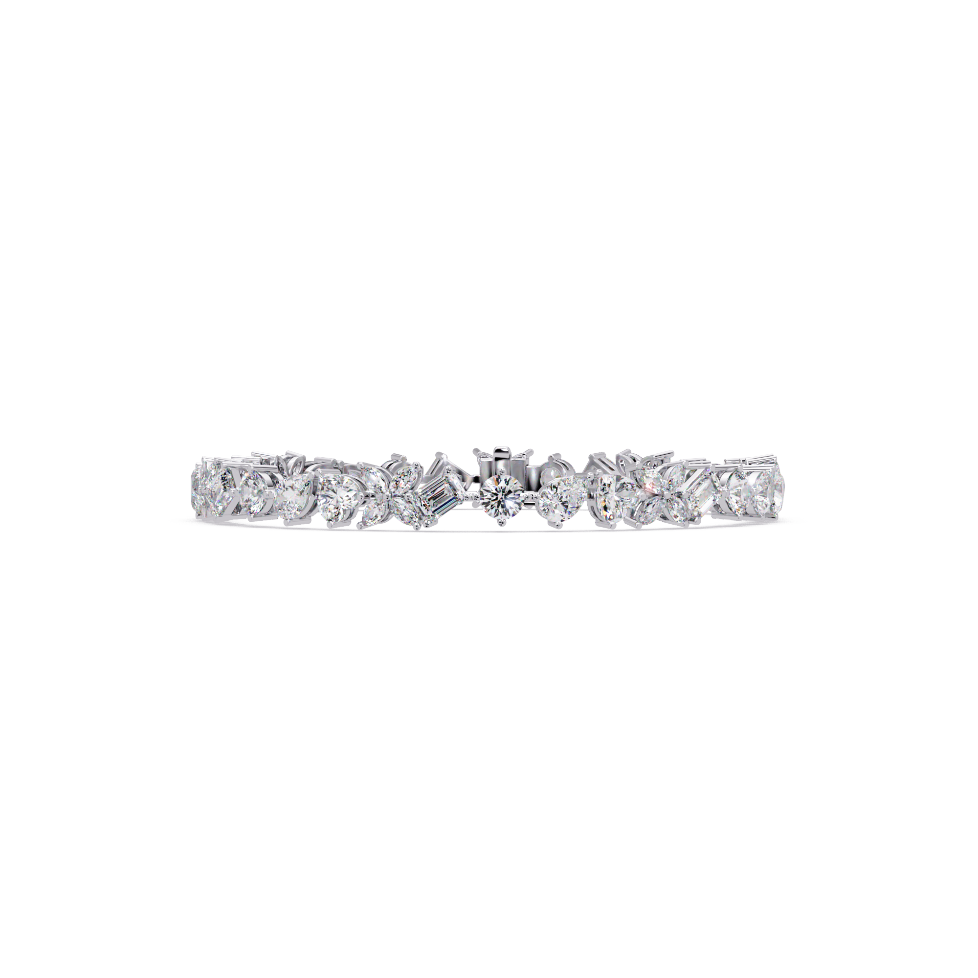 Floral Symphony Diamond Tennis Bracelet