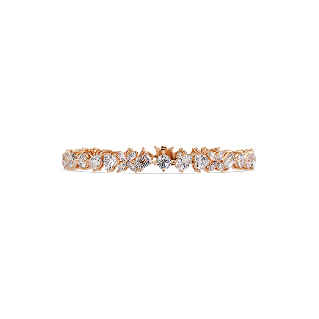 Floral Symphony Diamond Tennis Bracelet