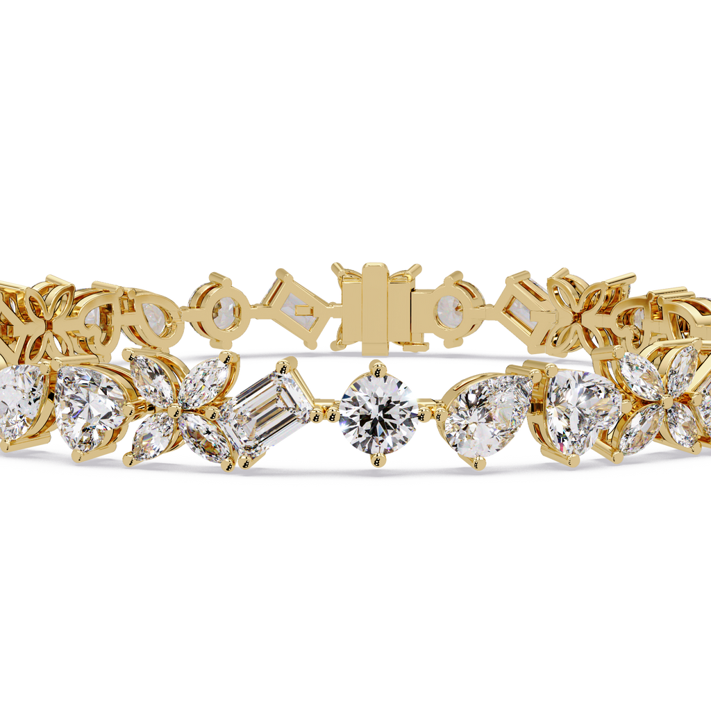 Floral Symphony Diamond Tennis Bracelet