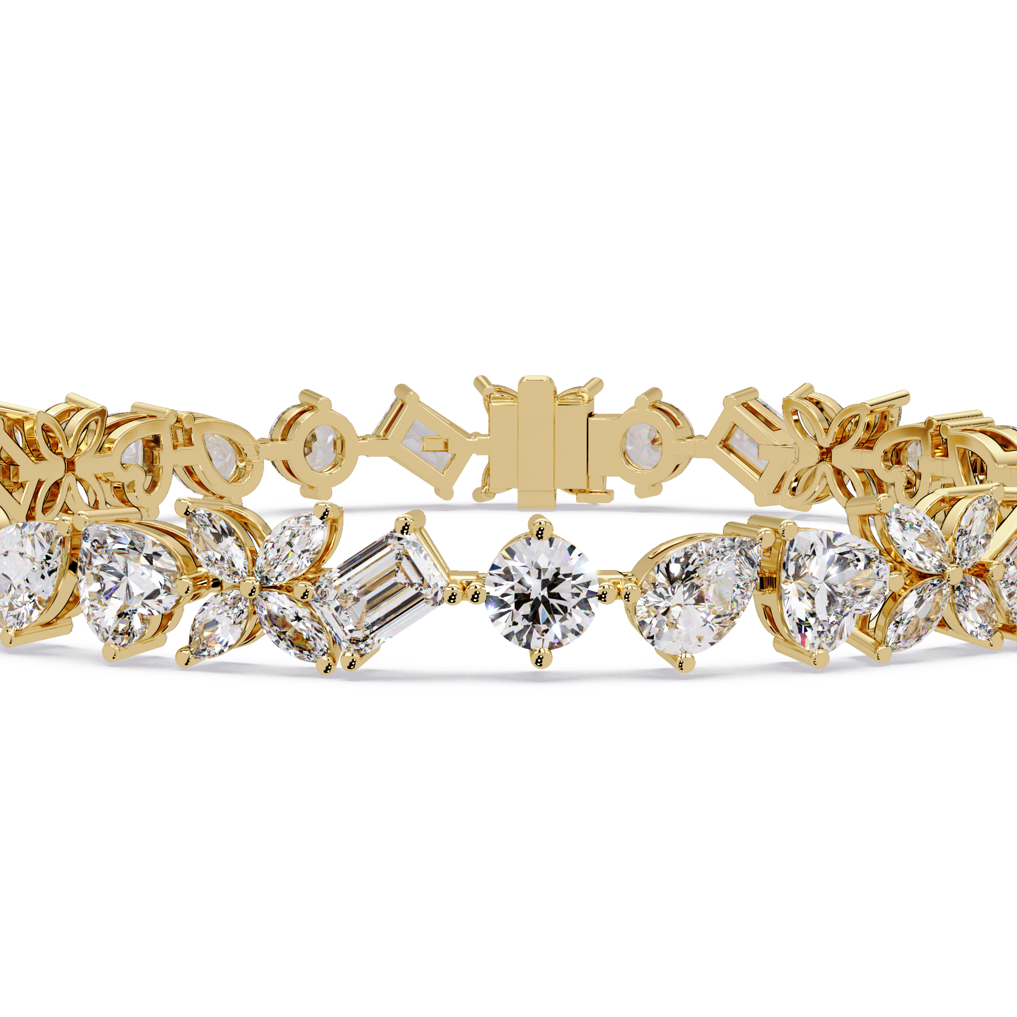 Floral Symphony Diamond Tennis Bracelet