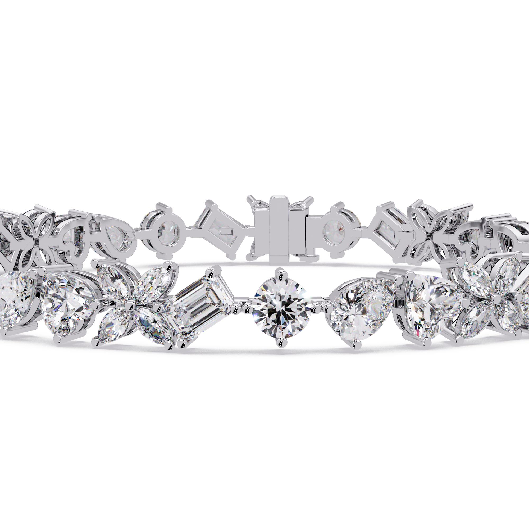 Floral Symphony Diamond Tennis Bracelet