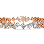 Floral Symphony Diamond Tennis Bracelet
