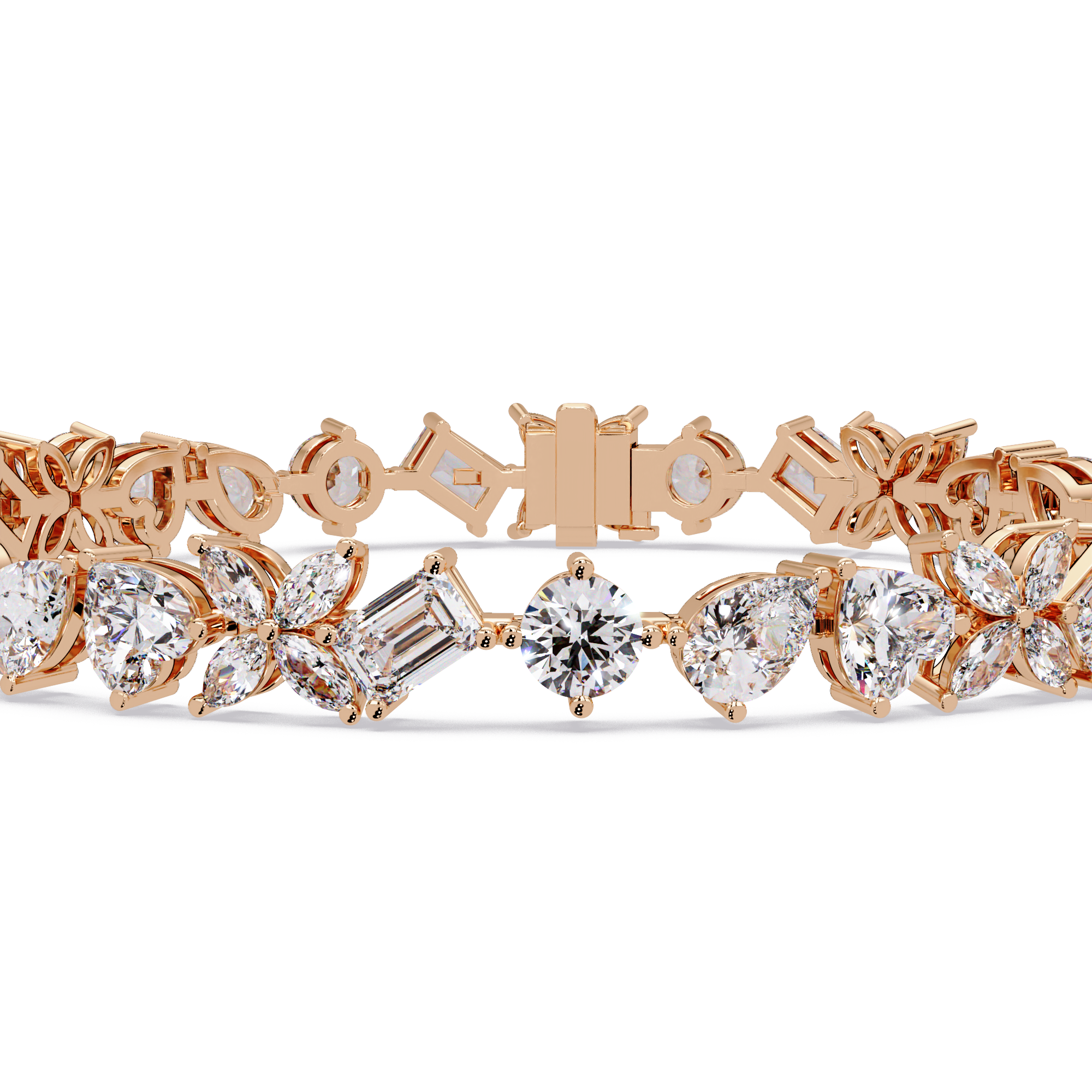Floral Symphony Diamond Tennis Bracelet