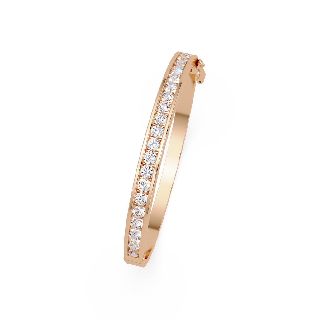 3.38 CT Round Diamond Channel Set Oval Bracelet
