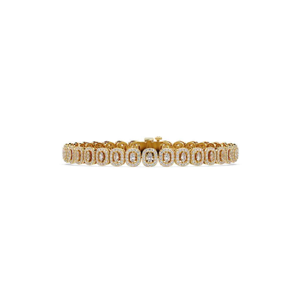 Marquise Halo Diamond Tennis Bracelet
