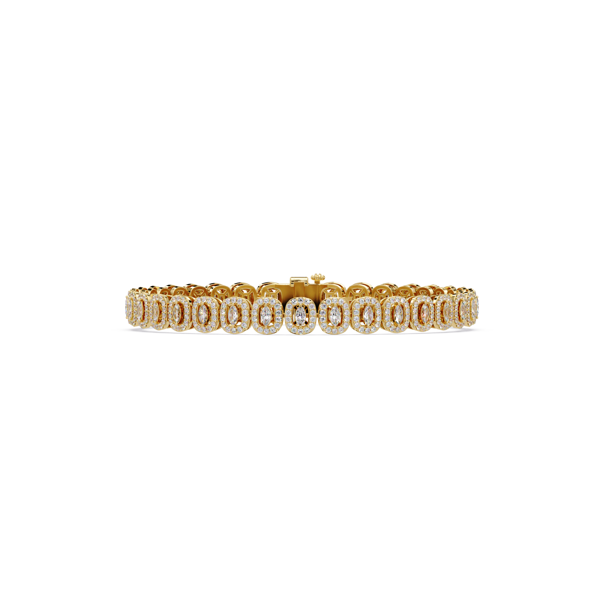 Marquise Halo Diamond Tennis Bracelet