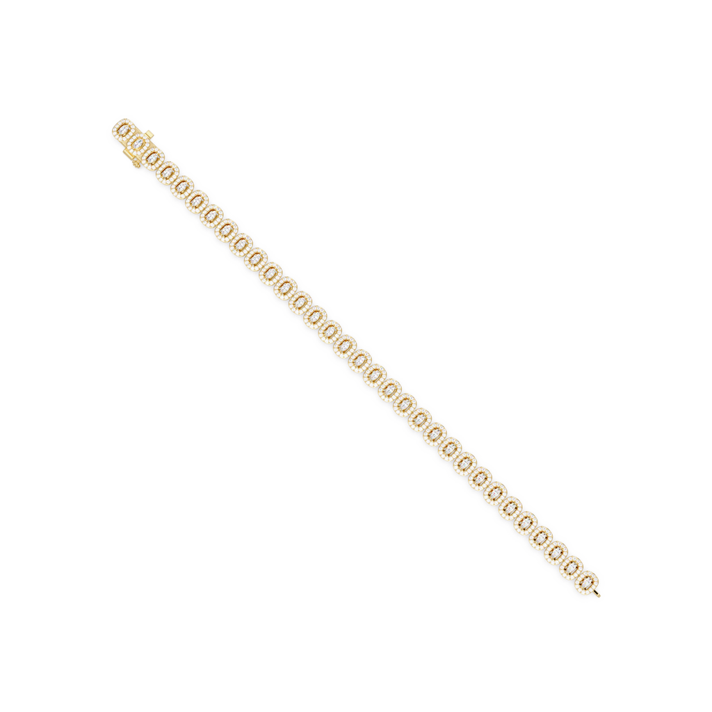 Marquise Halo Diamond Tennis Bracelet