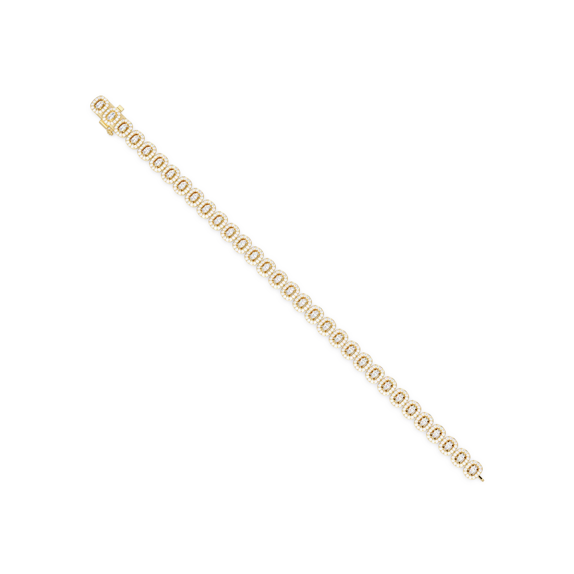 Marquise Halo Diamond Tennis Bracelet