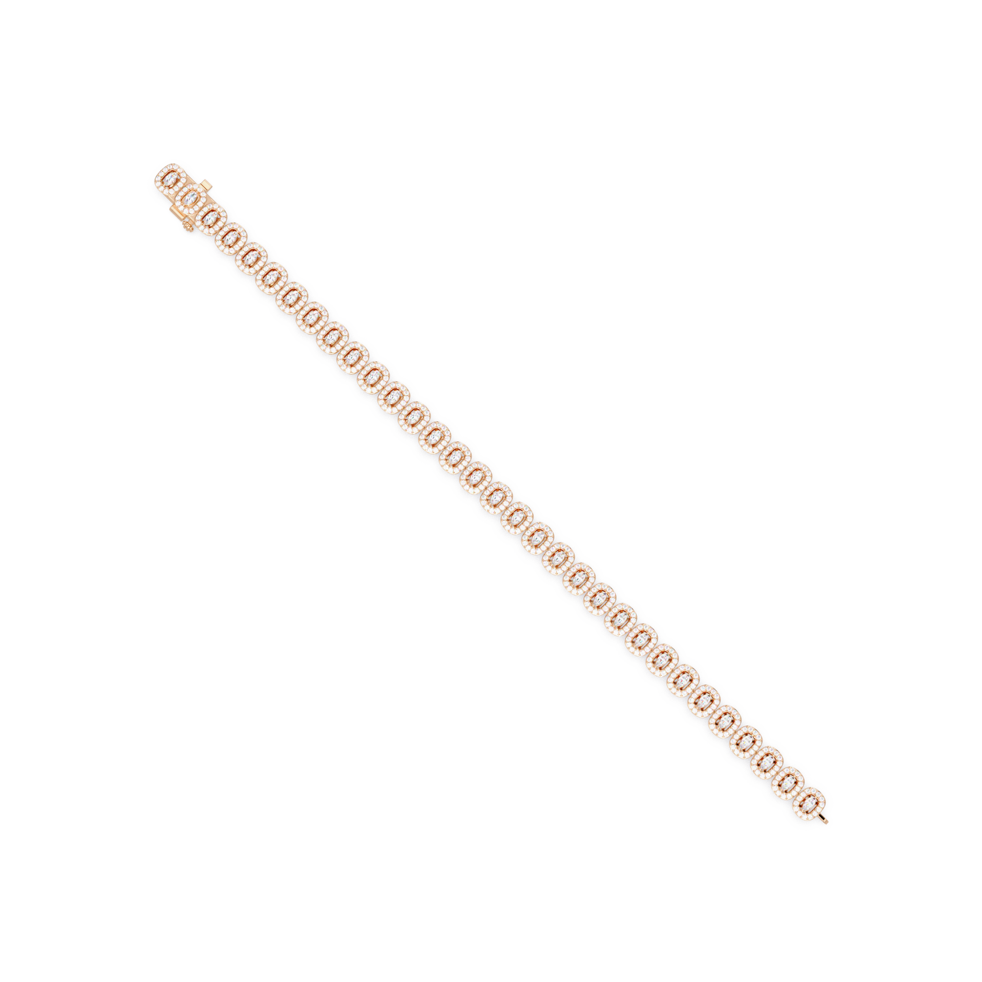 Marquise Halo Diamond Tennis Bracelet