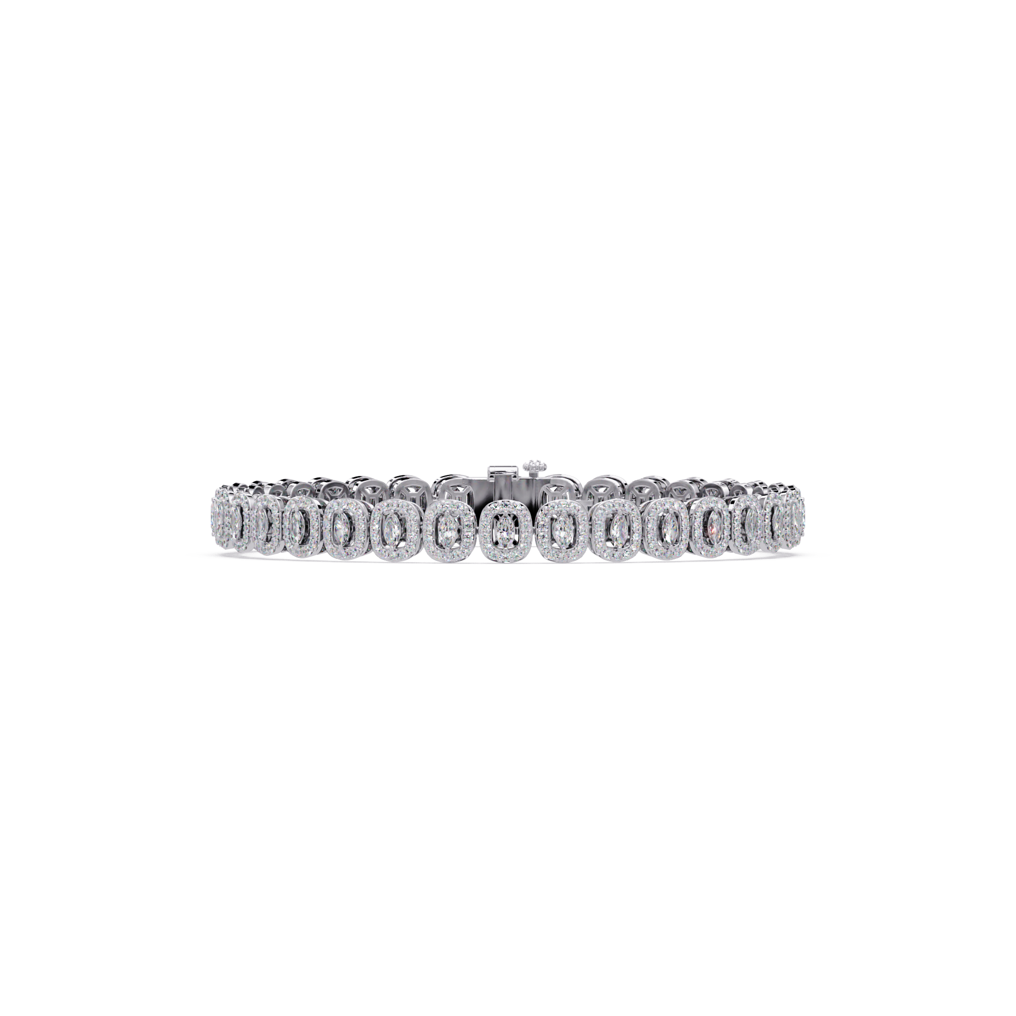 Marquise Halo Diamond Tennis Bracelet