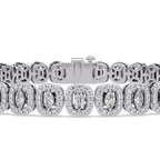 Marquise Halo Diamond Tennis Bracelet